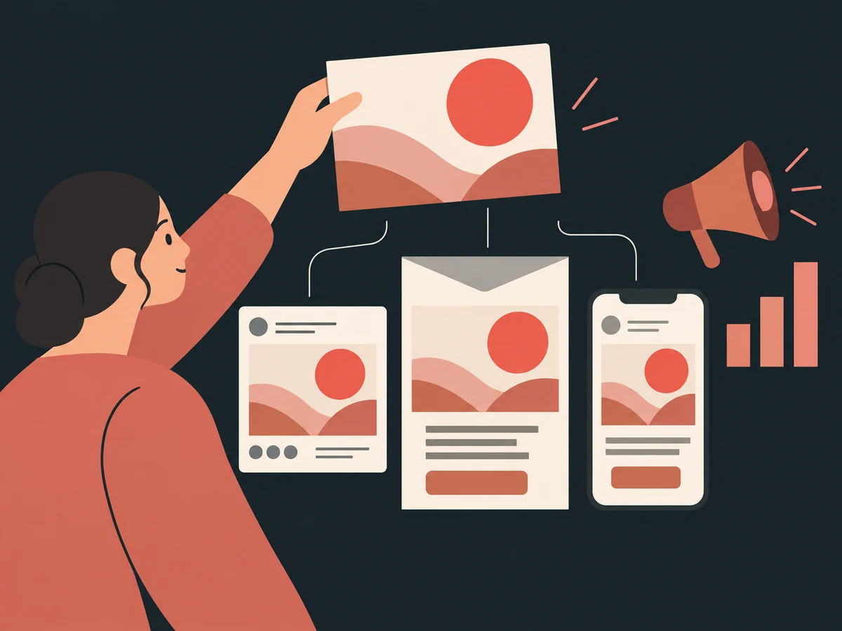Designer creating a coordinated digital marketing campaign