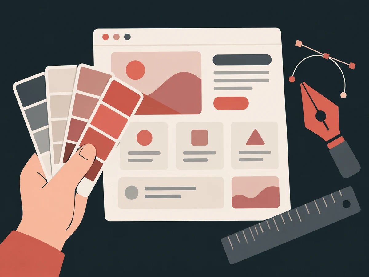 Designer selecting colors and crafting interface components